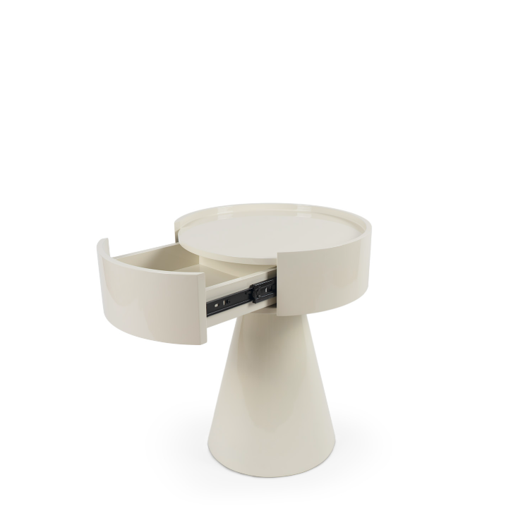 Mesa de cabeceira JAMES BEIGE brilho