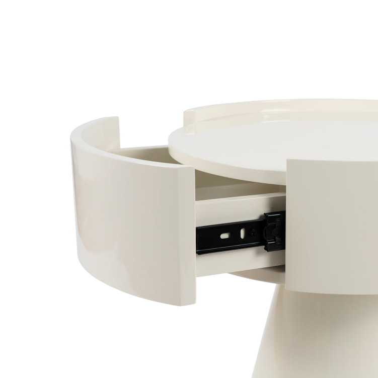 Mesa de cabeceira JAMES BEIGE brilho