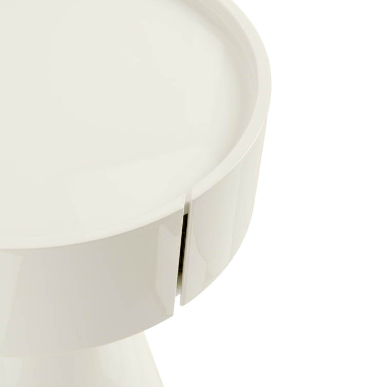 Mesa de cabeceira JAMES BEIGE brilho