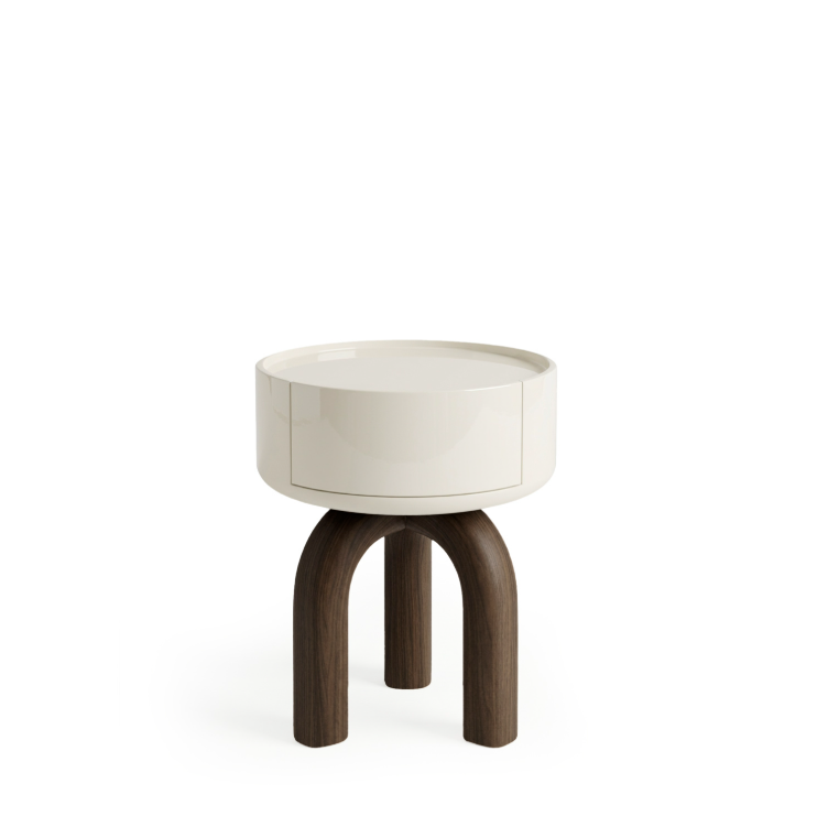 Mesa de cabeceira ARNOLD Nogueira / Branco