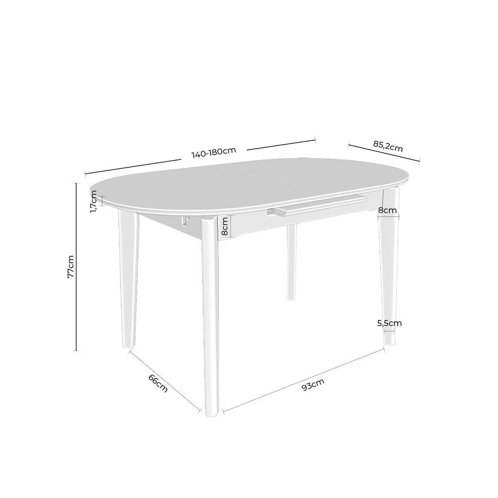 Mesa Velma 140cm branco/ Carvalho