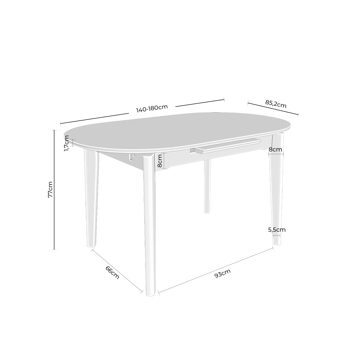 Mesa Velma 140cm branco/ Carvalho