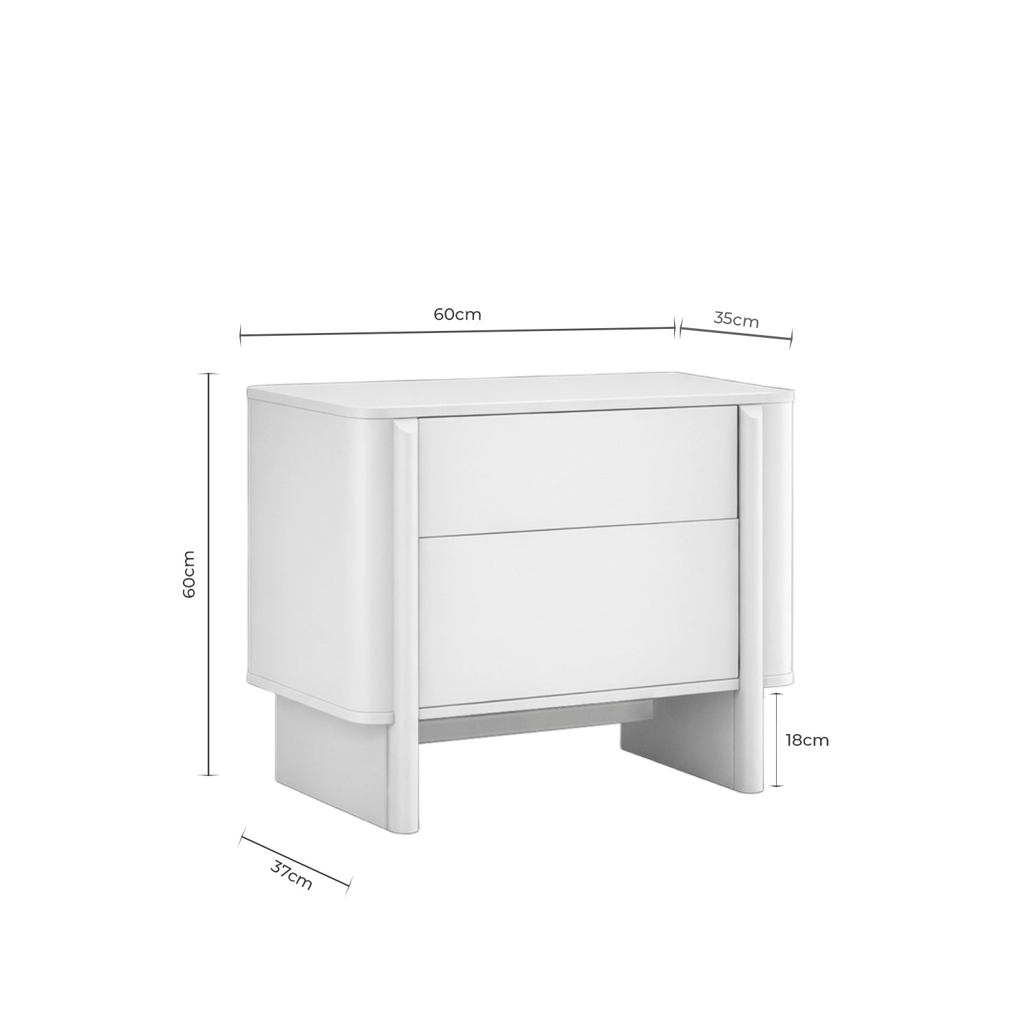 Mesa de cabeceira Sidney 2 gavetas 60cm
