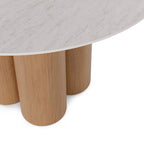 Mesa Tracy Redonda 120cm  - Travertino/Carvalho