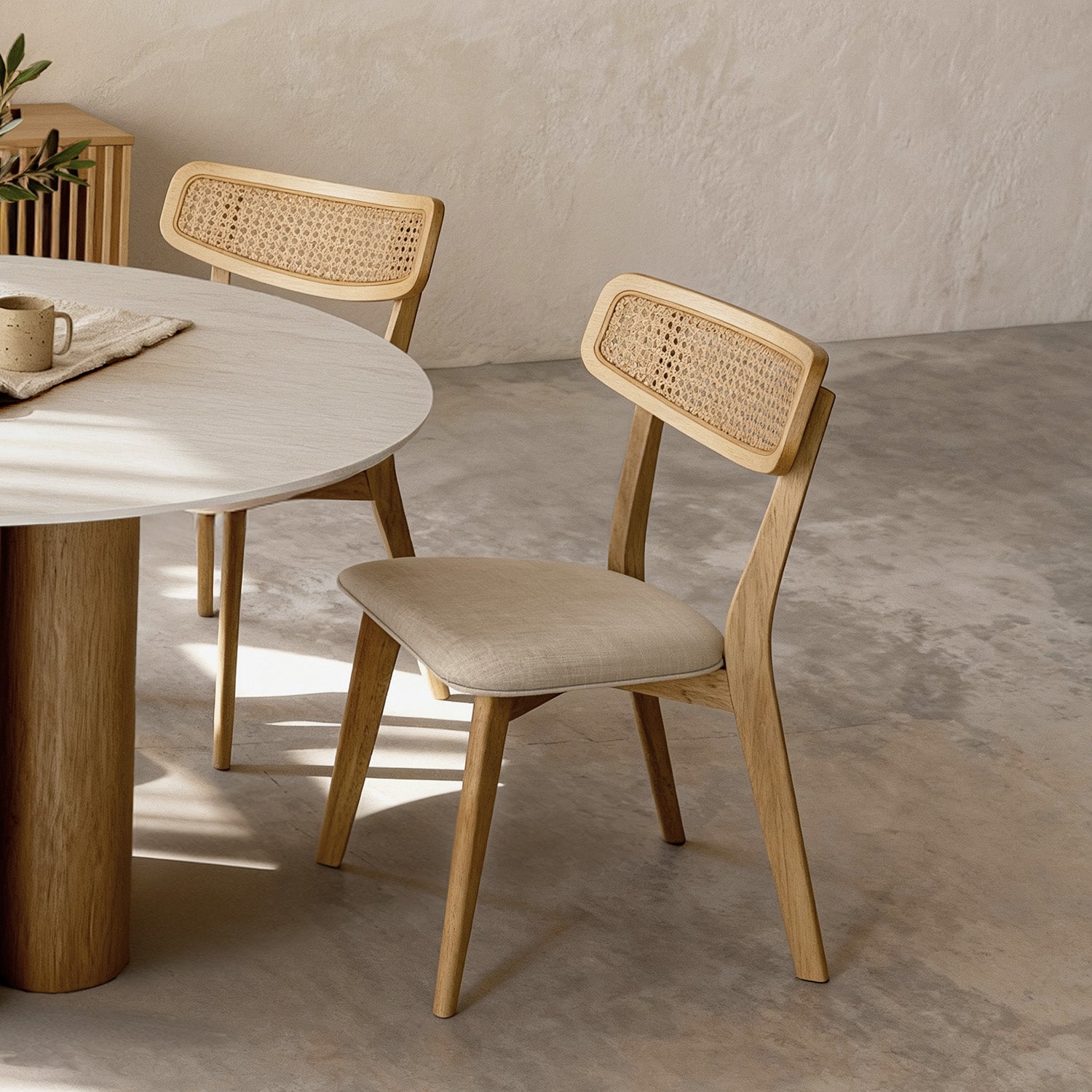 Cadeira shirley carvalho beige