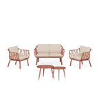 SET MIKONOS SOFA/Cadeirões/2 mesas centro TERRACOTA