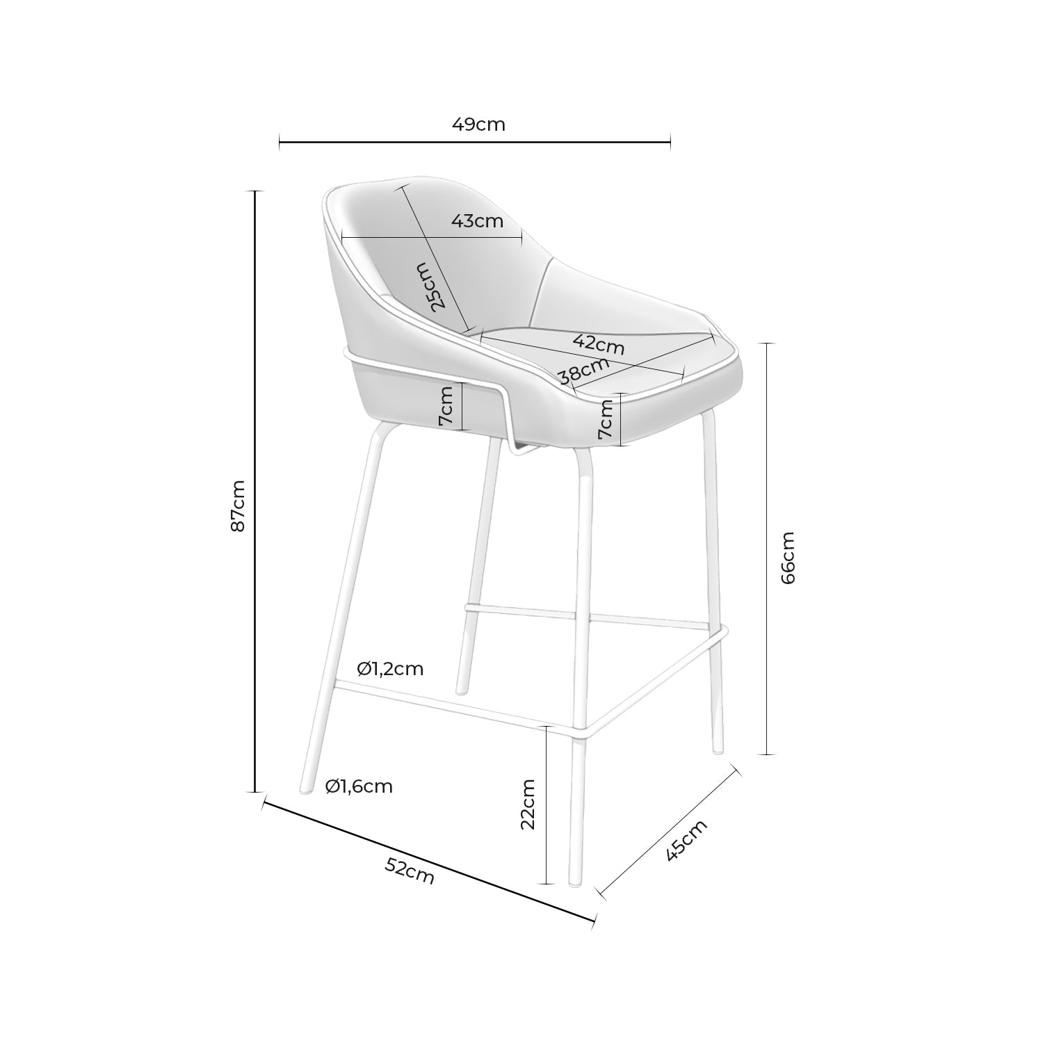 Banco baixo Arny taupe