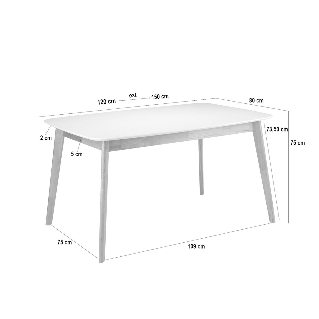 Mesa Enma 120cm Branco / Carvalho