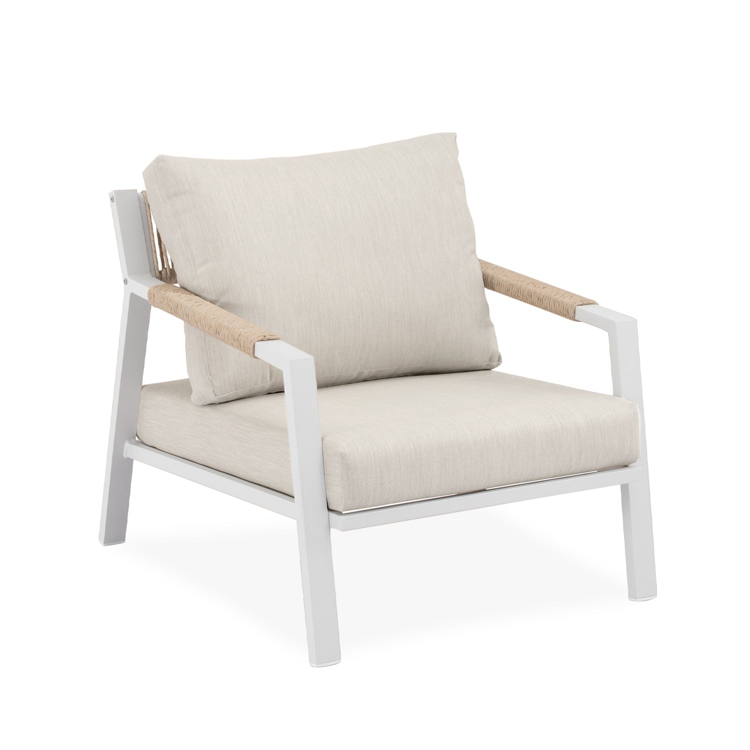 Conjunto Muscat sofá/cadeirões /mesa centro em branco