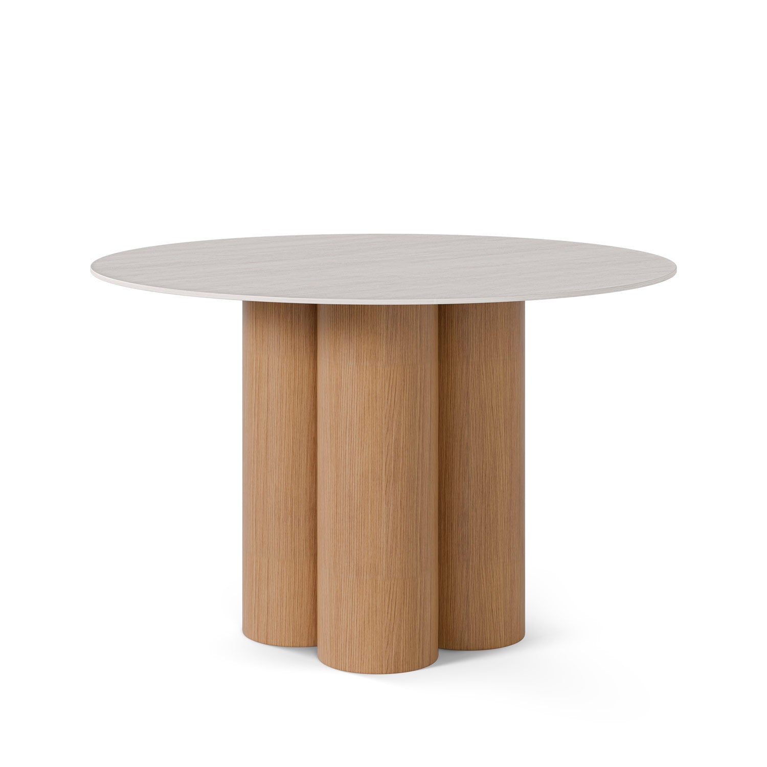 Mesa Tracy Redonda 120cm  - Travertino/Carvalho