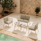 SET MIKONOS SOFA/Cadeirões/2 mesas centro  BEIGE