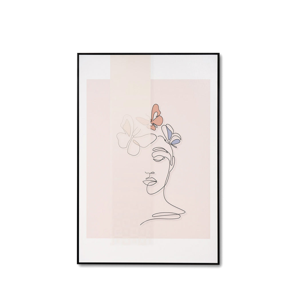 Quadro Woman Butterfly 80x120cm preto