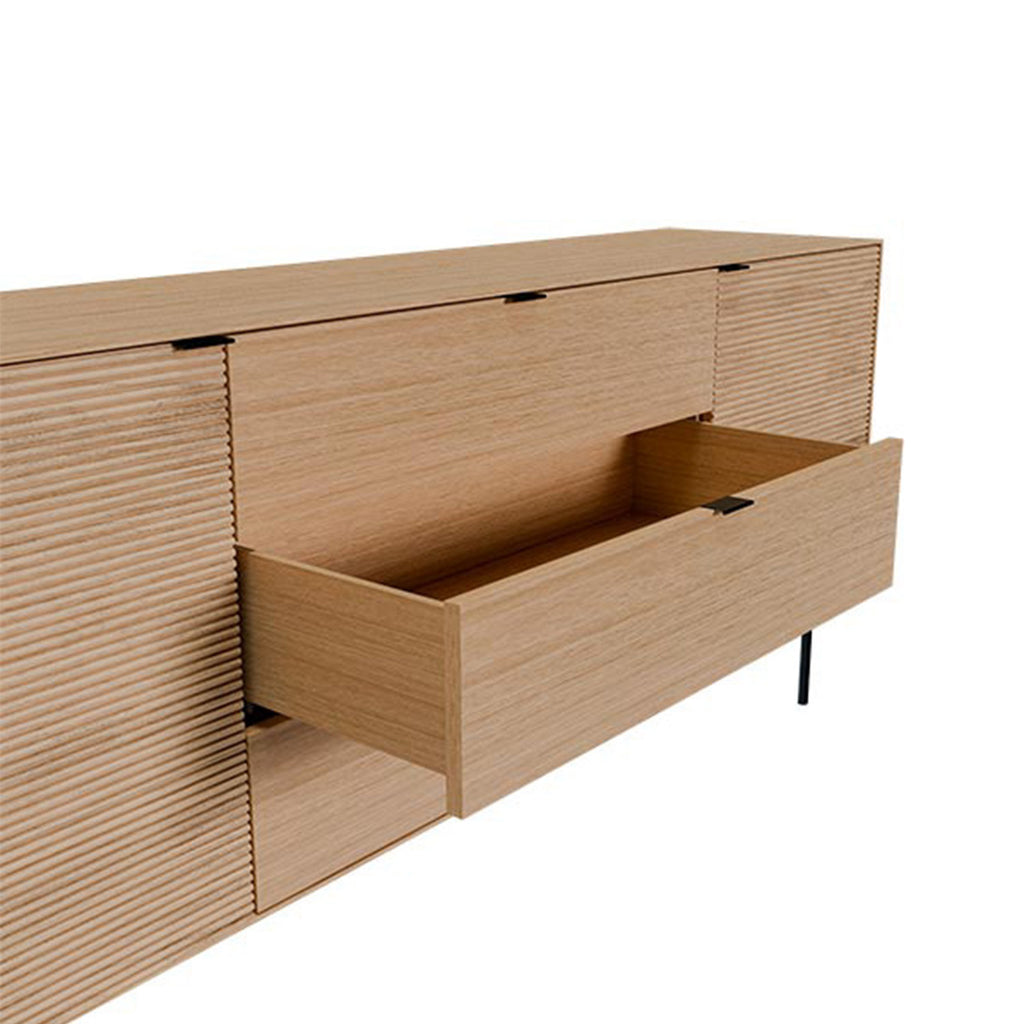 Aparador Tulsa 200 cm 2 portas / 3 Gavetas carvalho / Metal