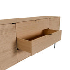 Aparador Tulsa 200 cm 2 portas / 3 Gavetas carvalho / Metal