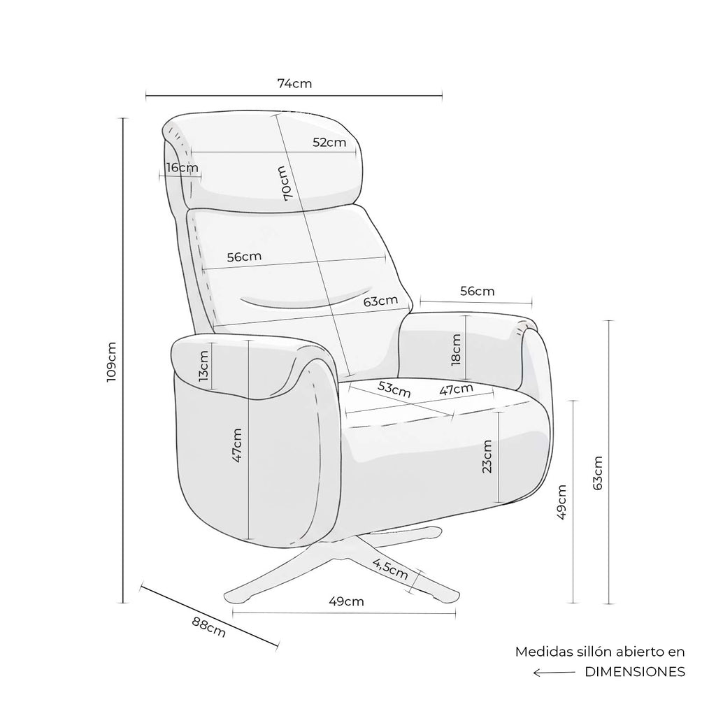Poltrona Tamiko  relax 2 motores beige