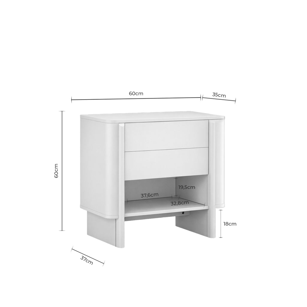 Mesa de cabeceira Sidney 1 gaveta + abertura 60cm