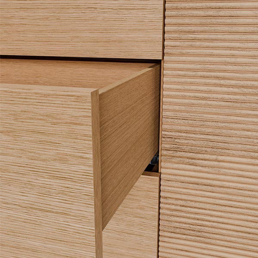 Aparador Tulsa 200 cm 2 portas / 3 Gavetas carvalho / Metal