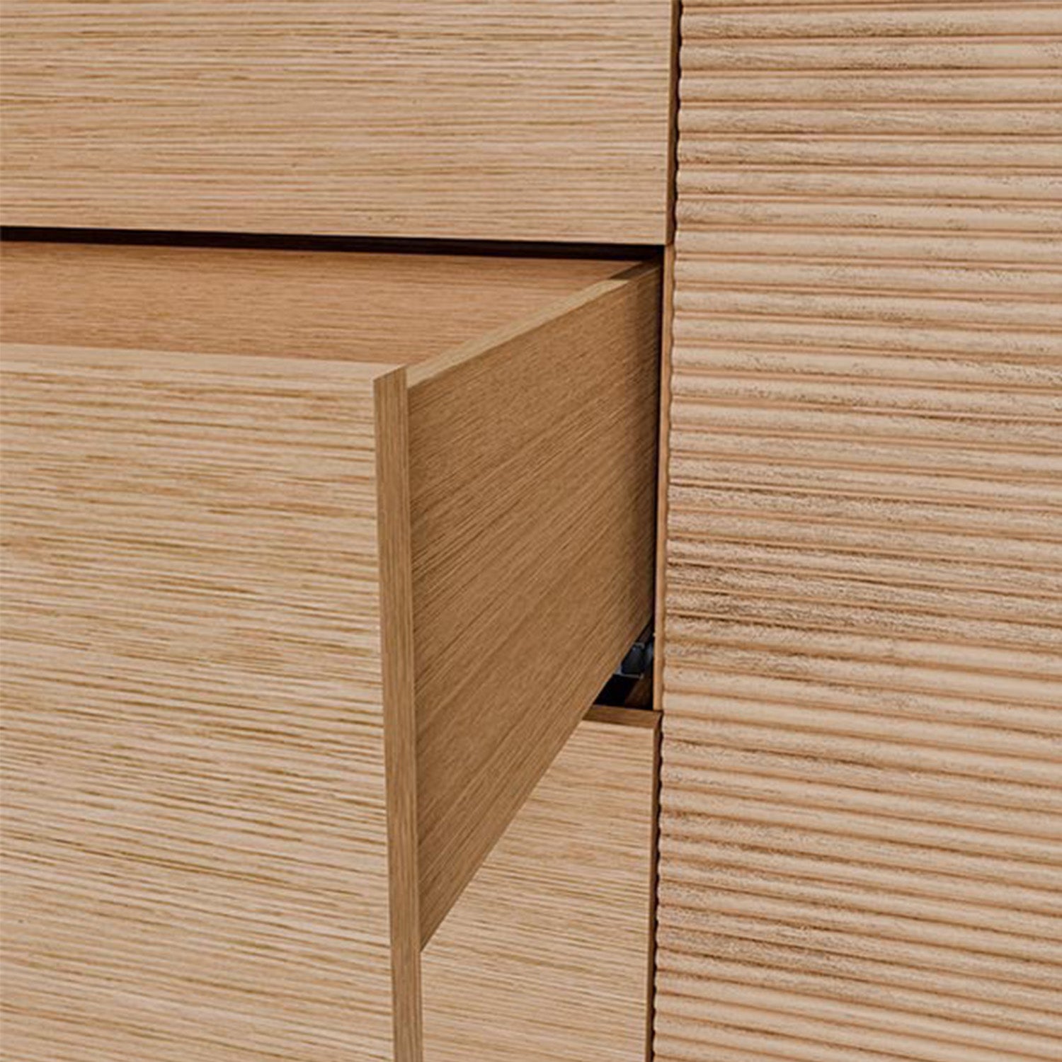 Aparador Tulsa 200 cm 2 portas / 3 Gavetas carvalho / Metal