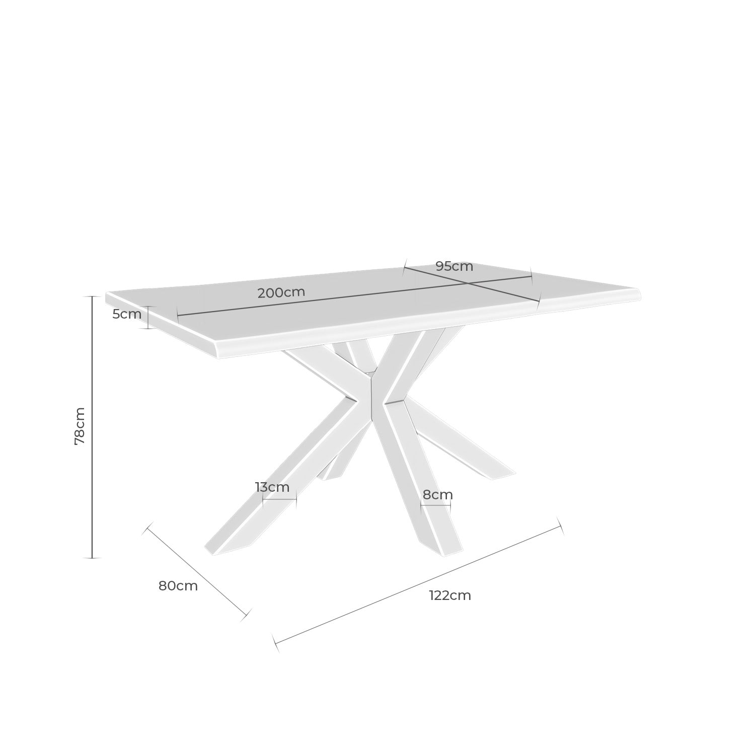 Mesa Grace natural/branco