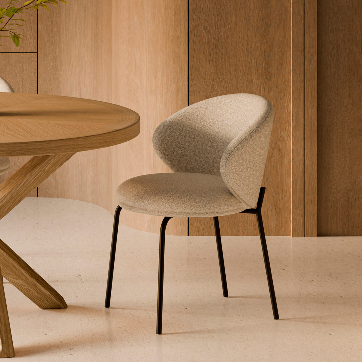 Cadeira Lisbet Beige/Preto