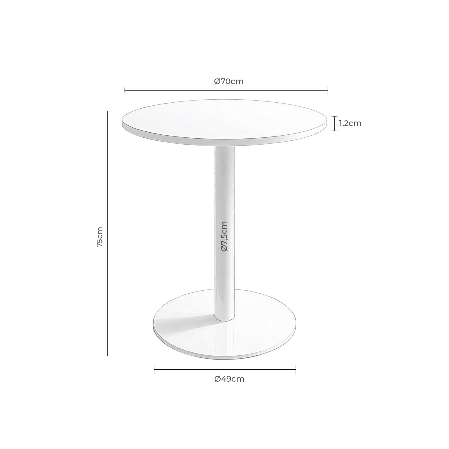 Mesa Lya branco/preto