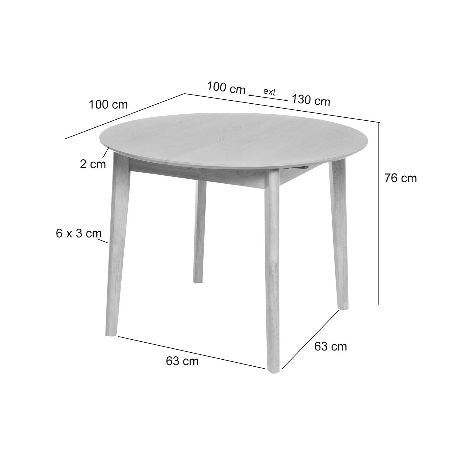 Mesa Liana 100cm Branco