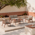 SET MIKONOS SOFA/Cadeirões/2 mesas centro TERRACOTA