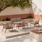 SET MIKONOS SOFA/Cadeirões/2 mesas centro TERRACOTA