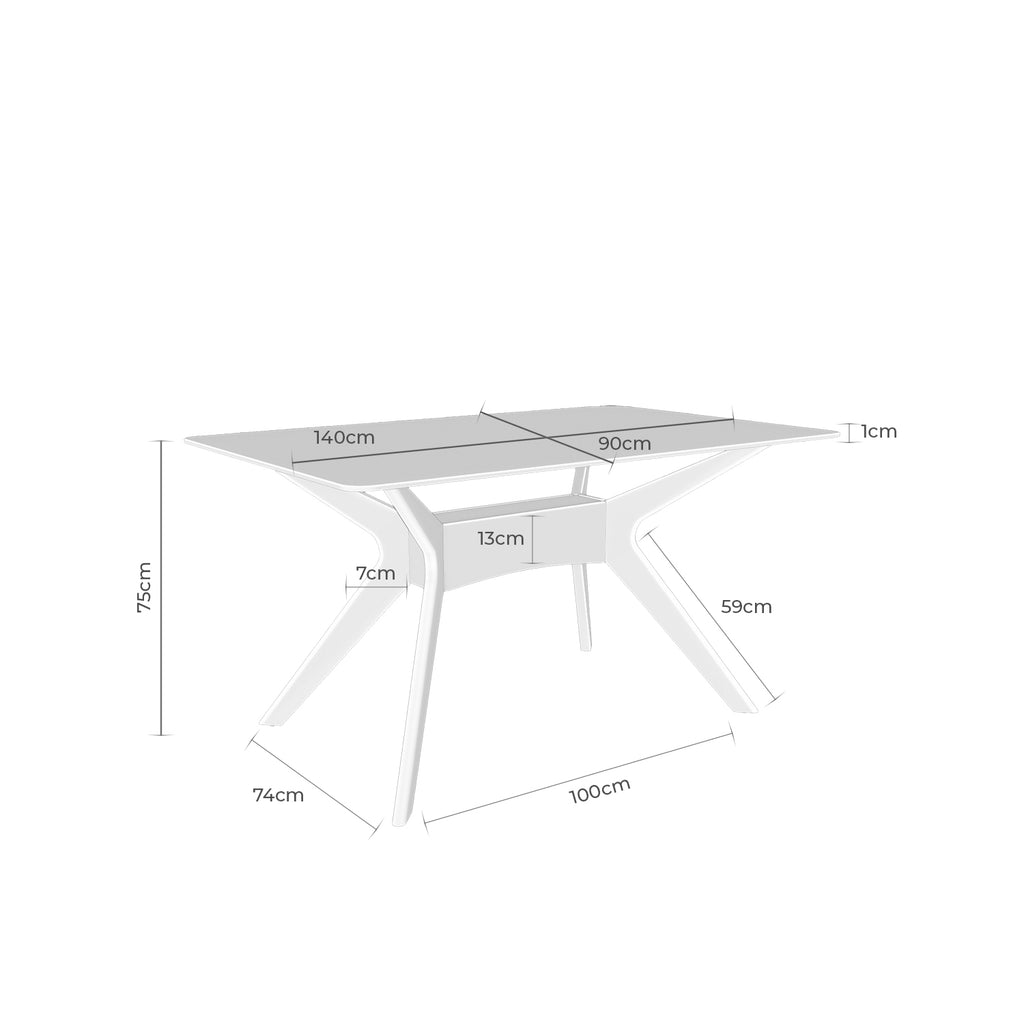 Mesa Della vidro/nogueira