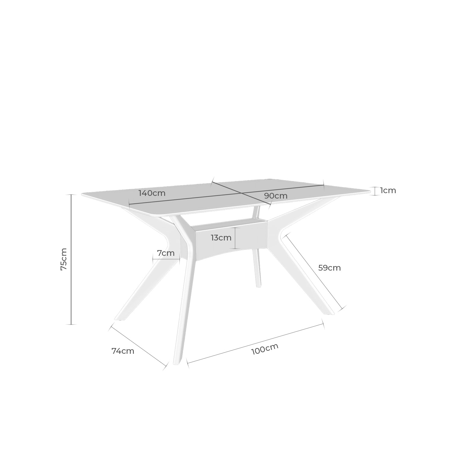 Mesa Della vidro/nogueira