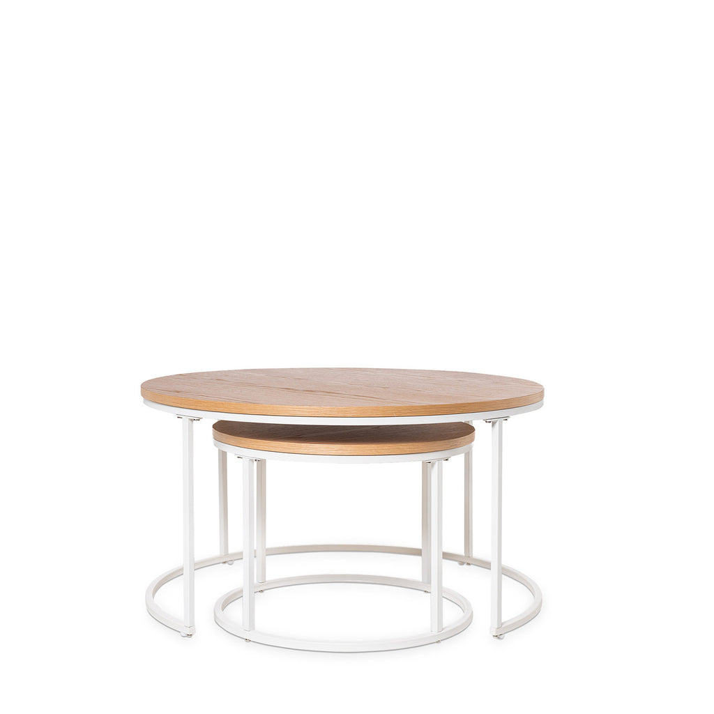 Conjunto Mesa centro Adriano carvalho/branco
