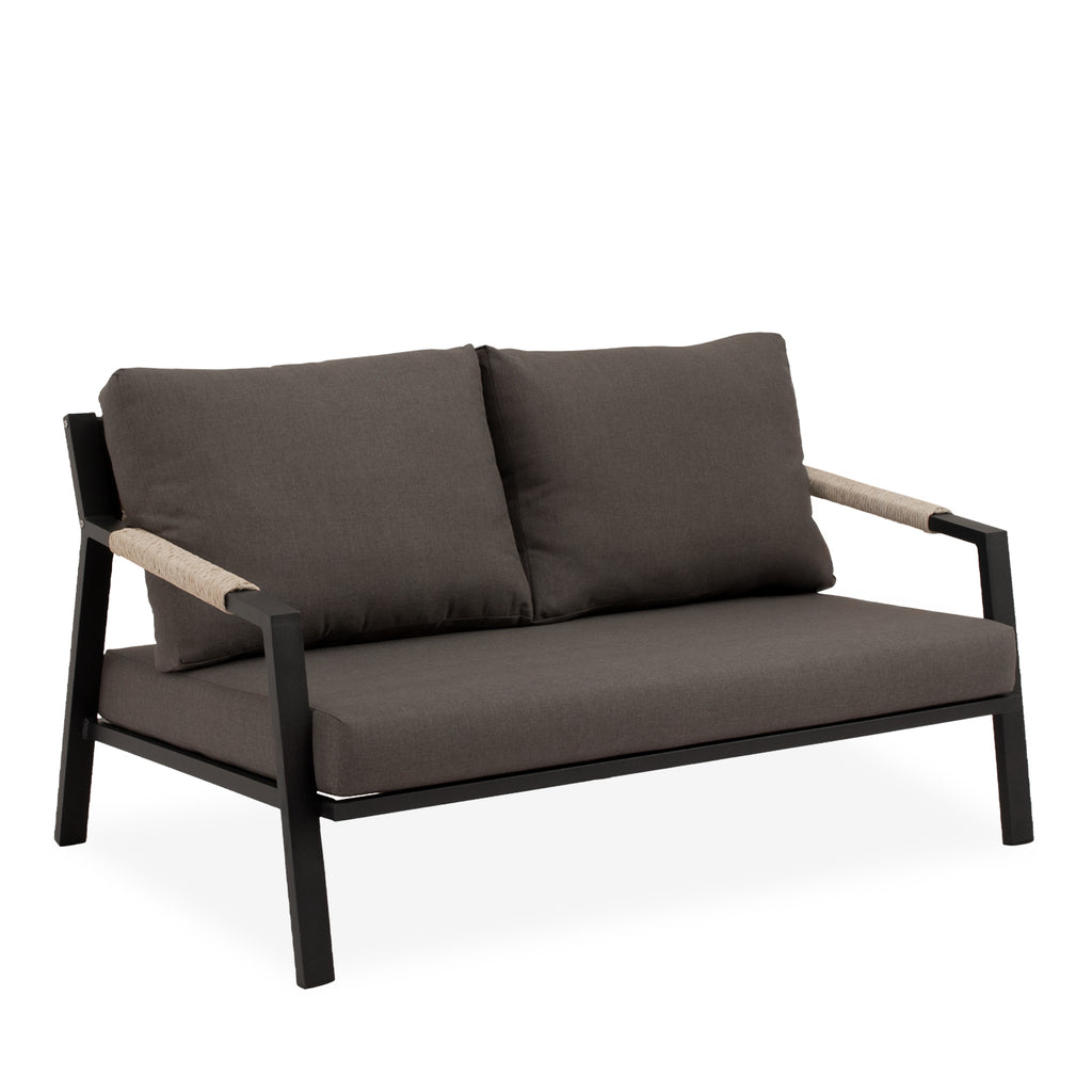 Conjunto Muscat sofá/cadeirões /mesa centro em preto