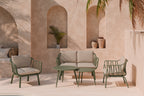 SET MIKONOS SOFA/Cadeirões/2 mesas centro VERDE