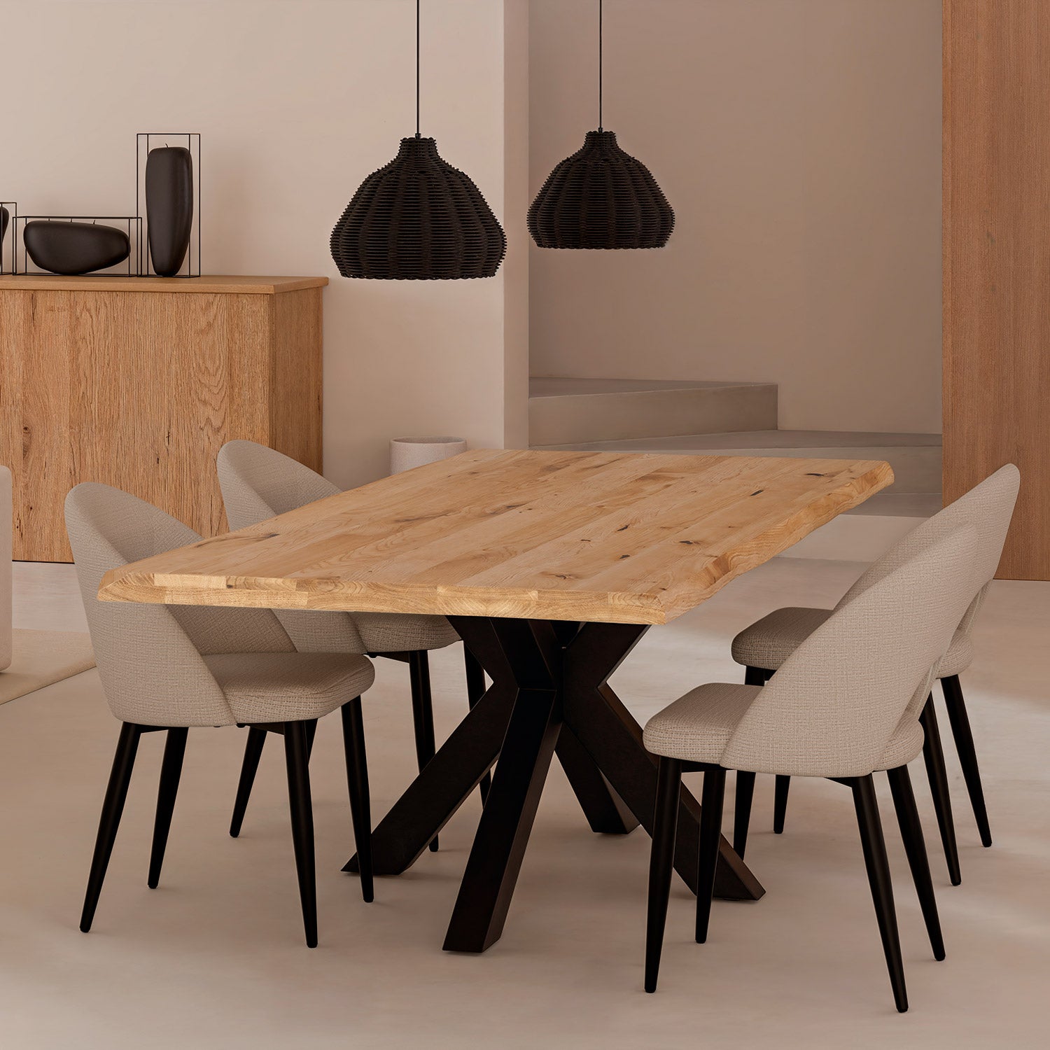 Mesa Grace 140cm natural/preto