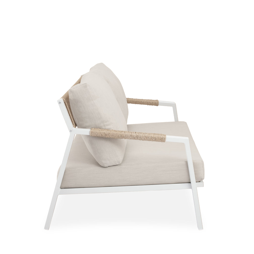 Conjunto Muscat sofá/cadeirões /mesa centro em branco