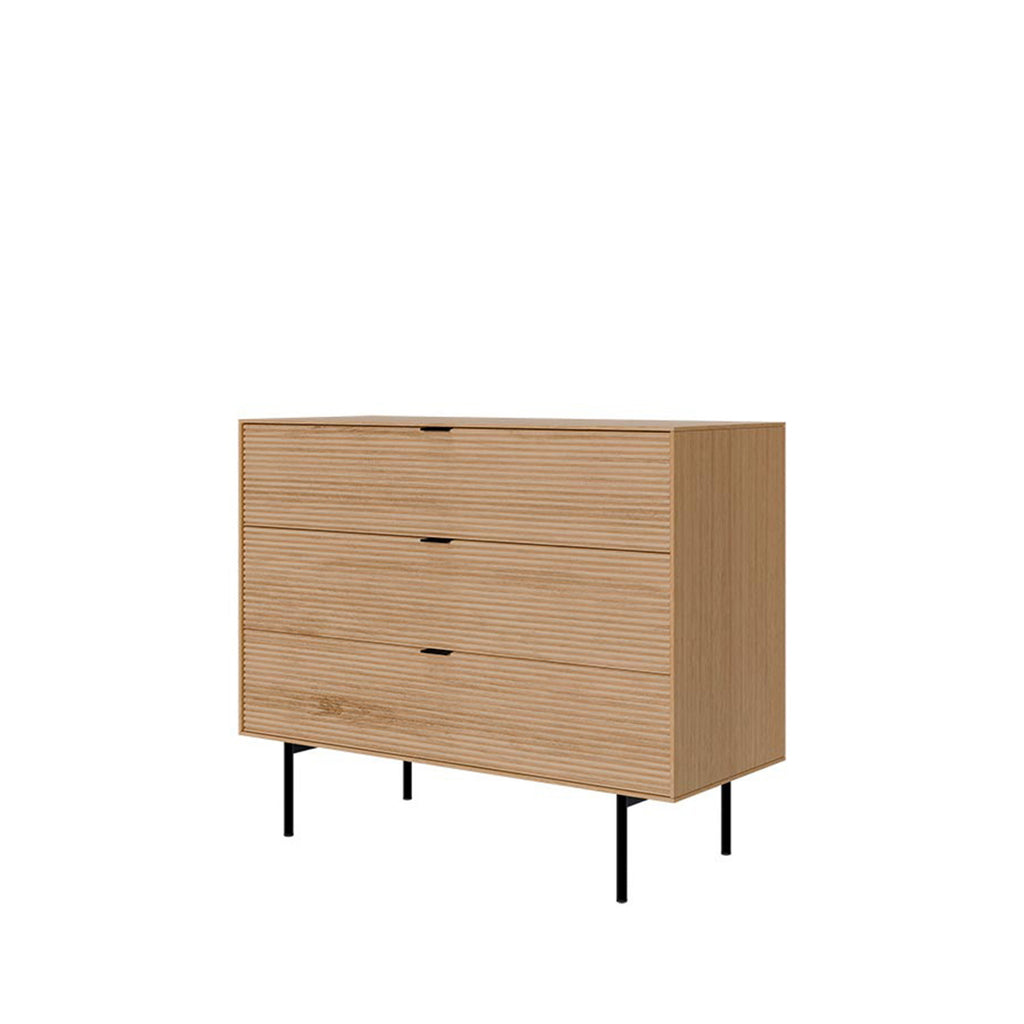 Comoda  Tulsa 3 gavetas carvalho / metal