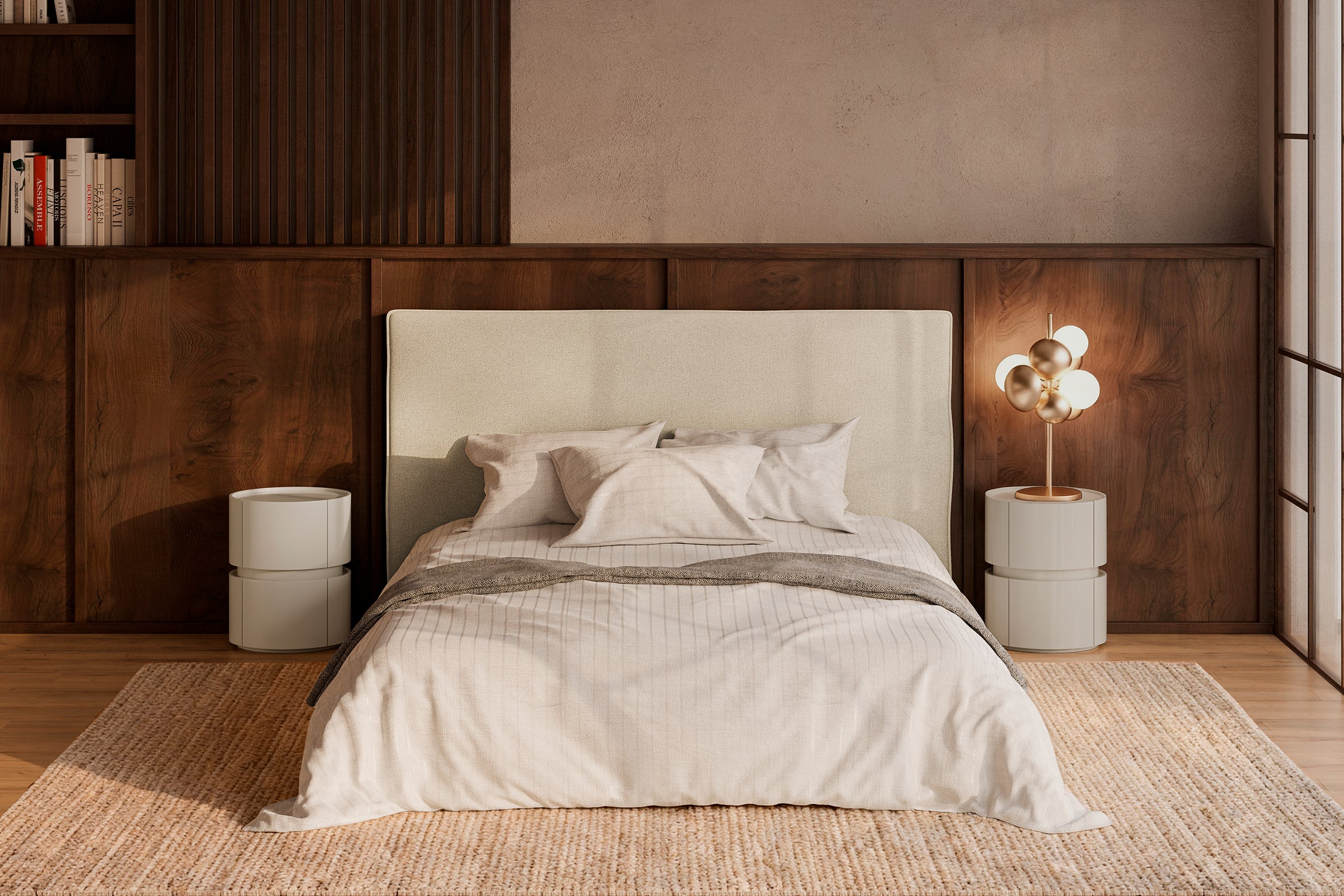 Mesa de cabeceira TIMEO Beige brilho