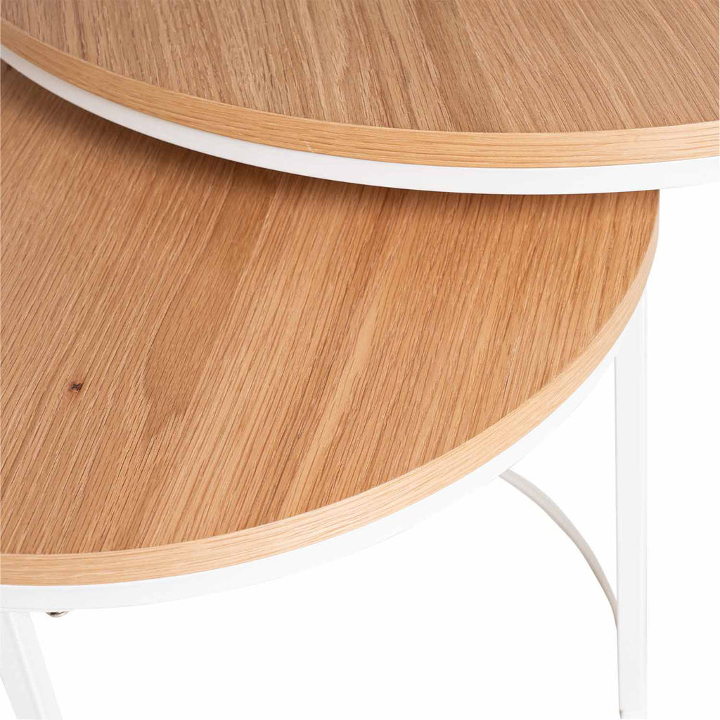 Conjunto Mesa centro Adriano carvalho/branco