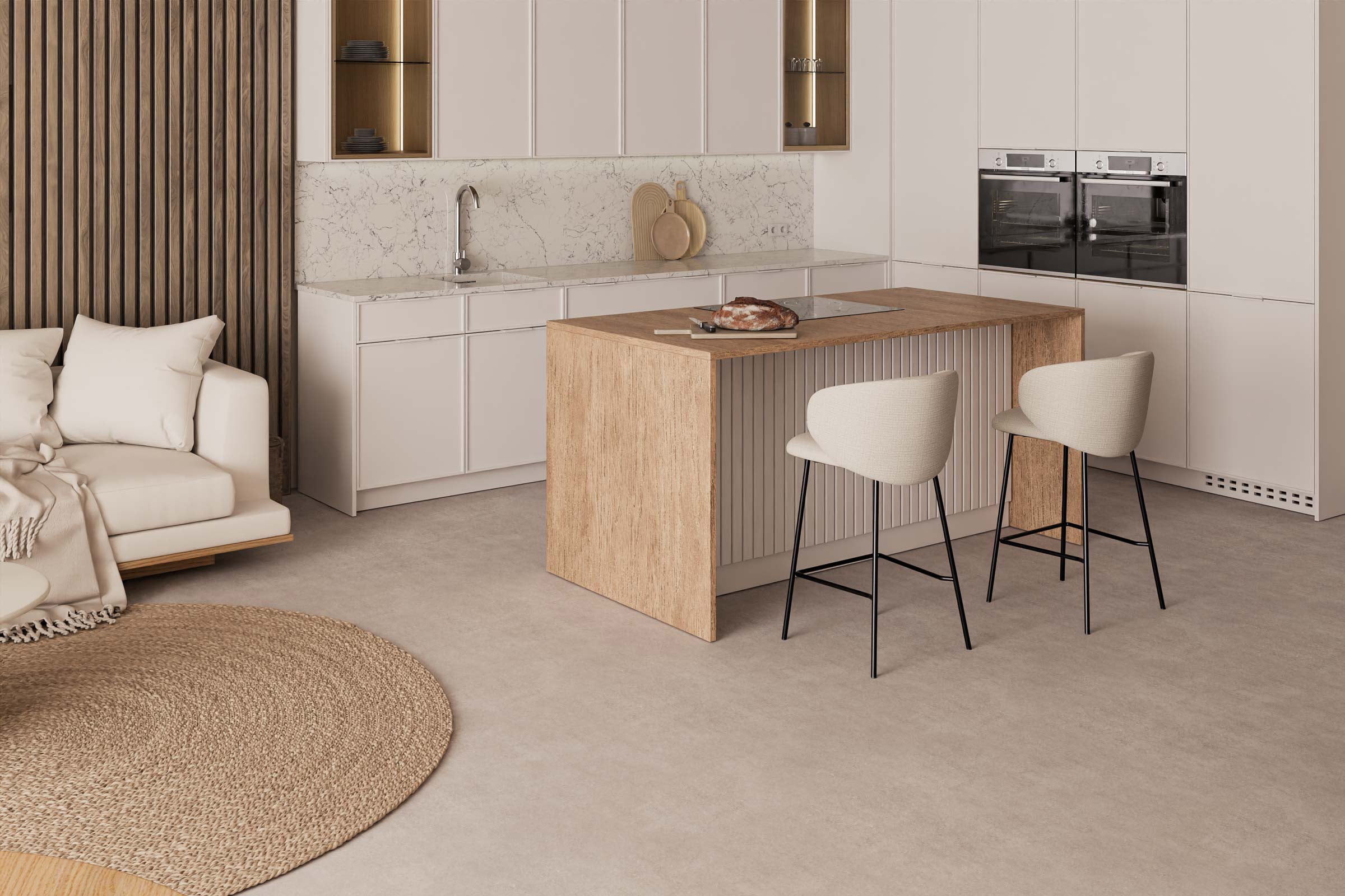 Banco baixo ray beige