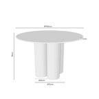 Mesa Tracy Redonda 120cm  - Travertino/Nogueira