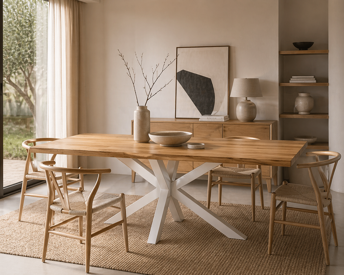 Mesa Grace natural/branco
